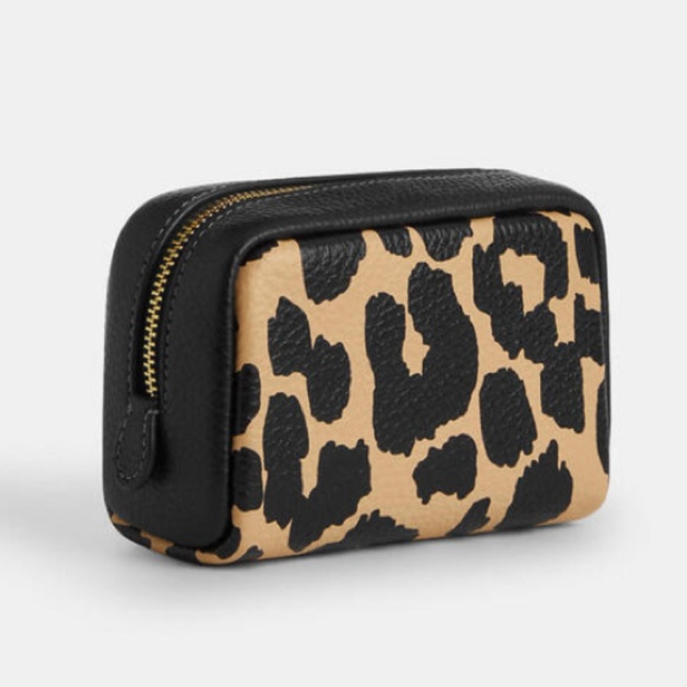 🖤 Coach NWT Pouch Wristlet With Leopard Print and Gold Hardware - Picture 2 of 7